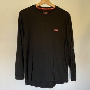 Wrangler women's size large rayon casual black long sleeved top shirt spandex